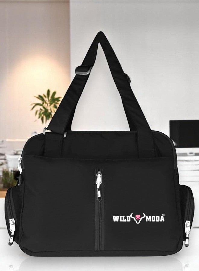 WILD MODA Designer Luxe: Spacious Office Bag, Shoulder Bag, Handbag & School Bag for Women (Black) - Image 3